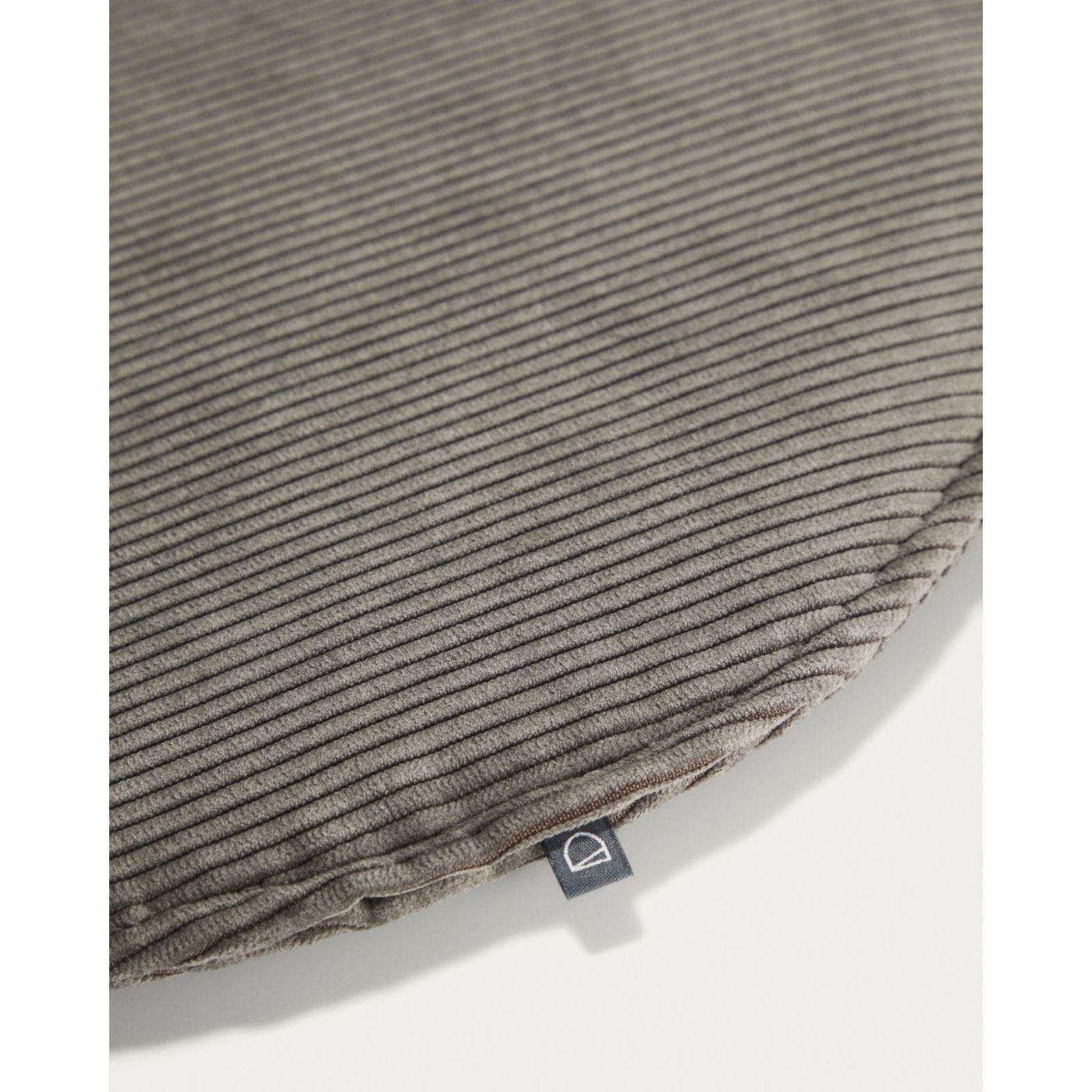 Stuhlkissen Sitzkissen rund Sora Cord Stoff grau 35x35