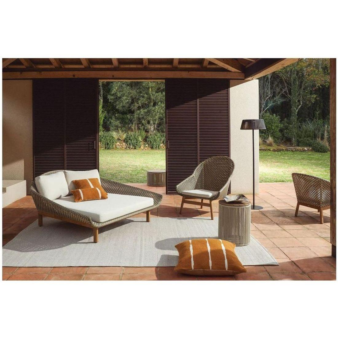 Liegeinsel 2er-Sonnenliege Olbia synthetisches Rattan Teakholz massiv FSC 100%