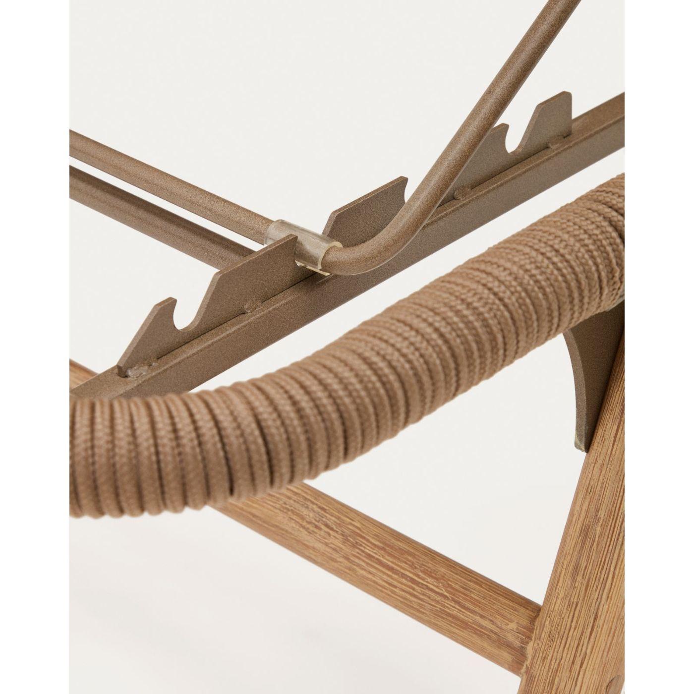 Sonnenliege Dandara Seil beige massives Akazienholz 100% FSC