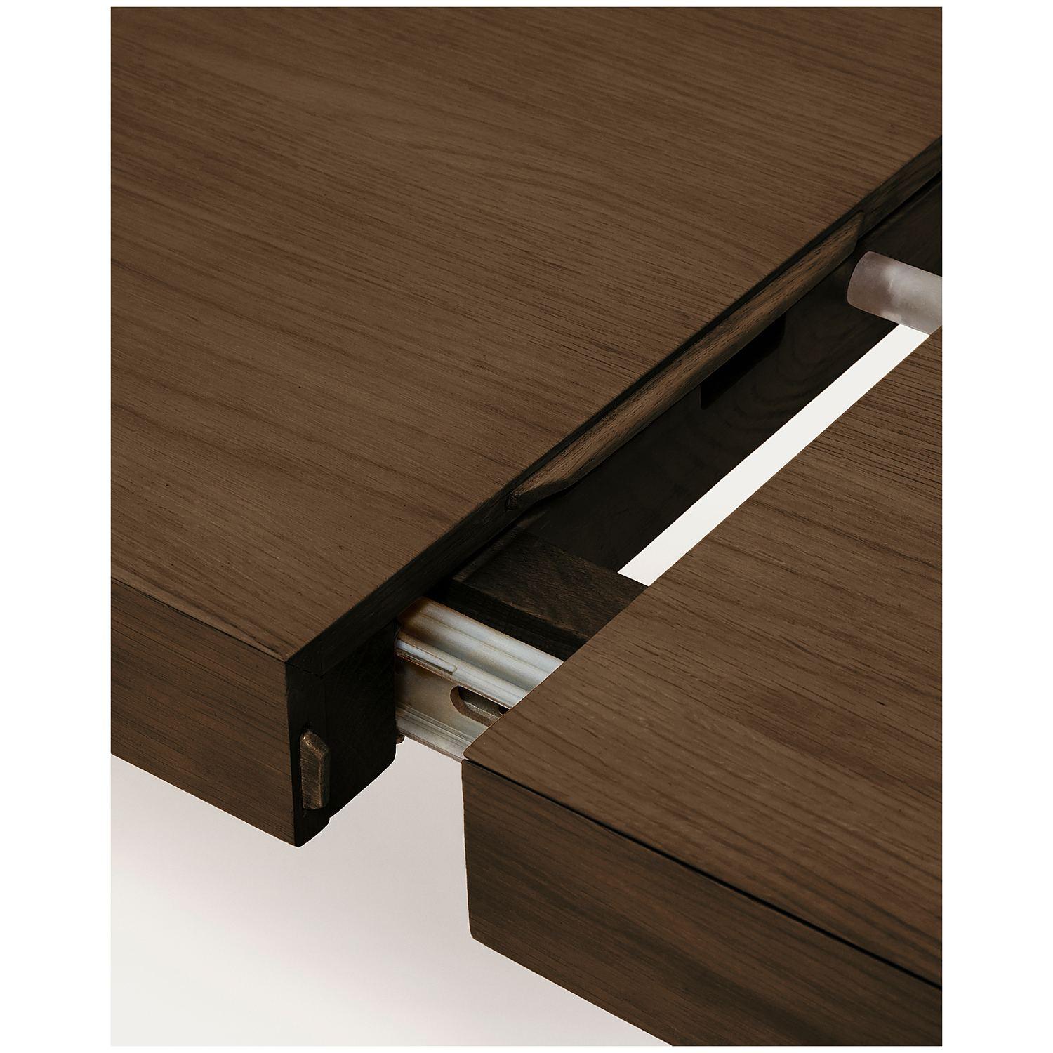 Esstisch Ausziehtisch Erisia aus massivem Eichenholz mit Dunkelnusston-Finish FSC 100% - Grösse: 180-230x90