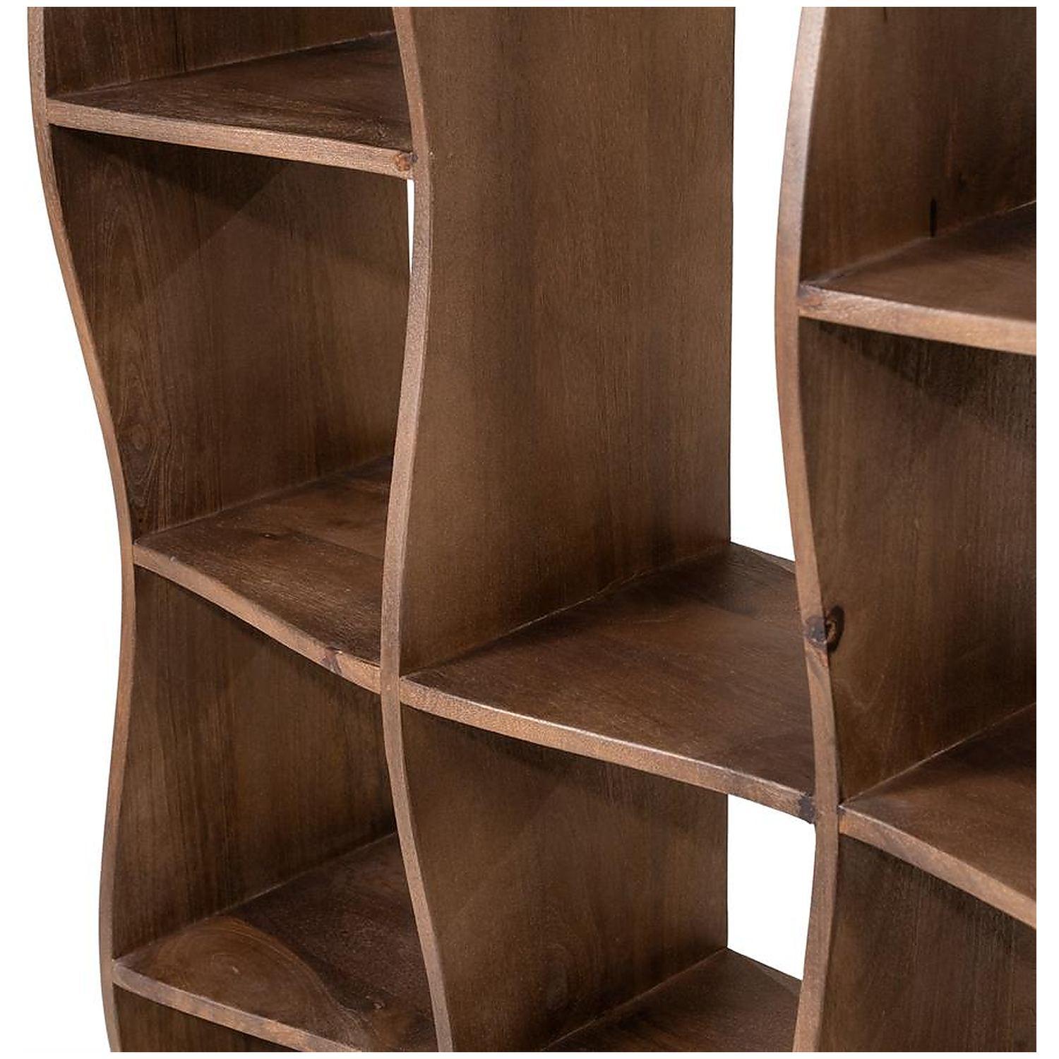 Bücherregal Jasi Wave Mangoholz braun 120x240