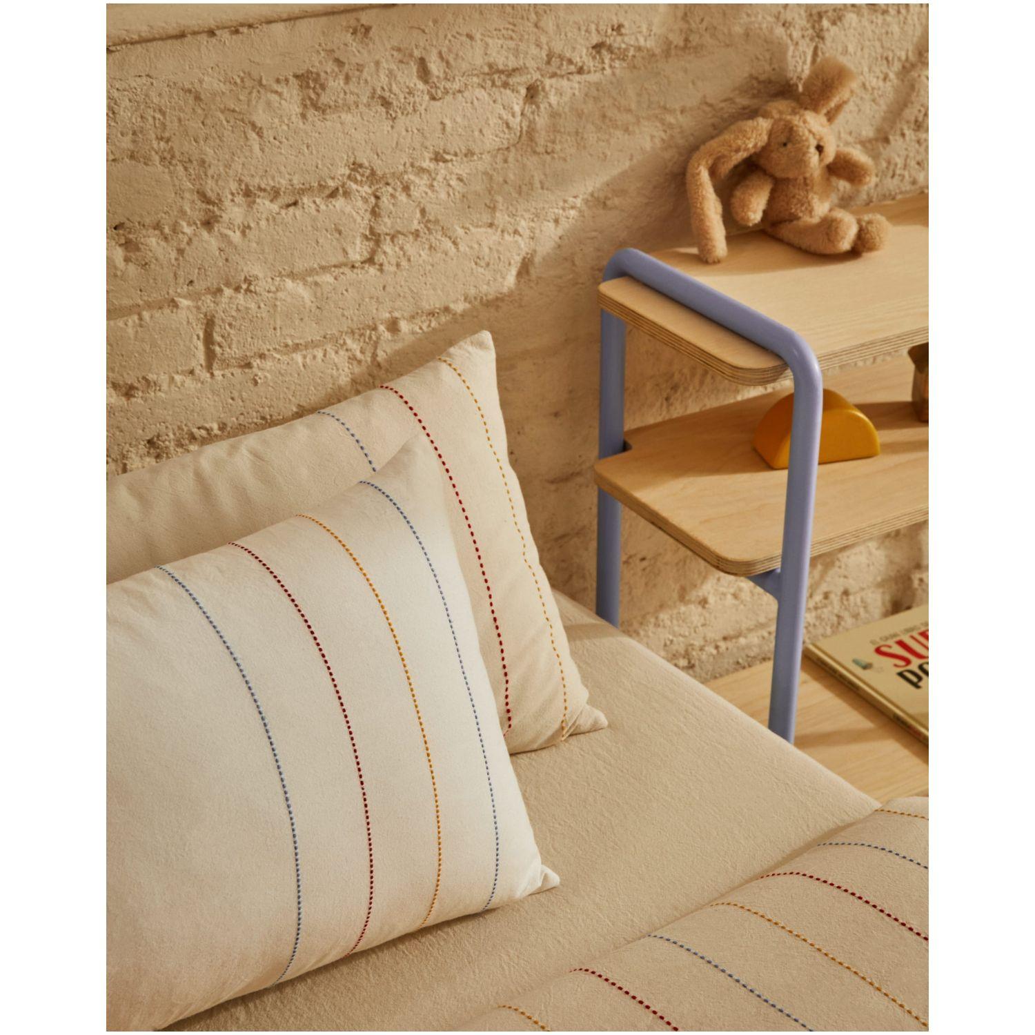 Set Indani Bezug für Decke und Kopfkissen Spannbetttuch 100%Bio-Baumwolle gestreift Bett 9