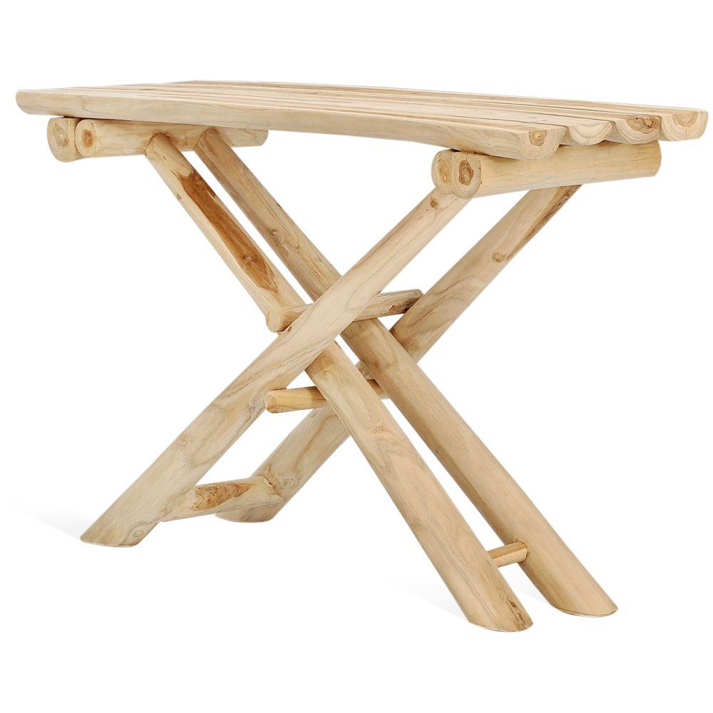 Garten Konsole Massivholz Teak natur Woody Baumstamm 120
