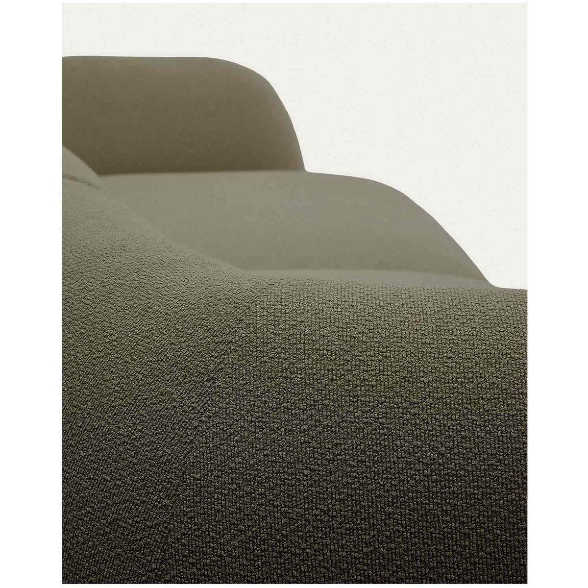 2-Sitzer-Modularsofa Martina mit Chenille und Chaiselongue links in Grün 230 cm