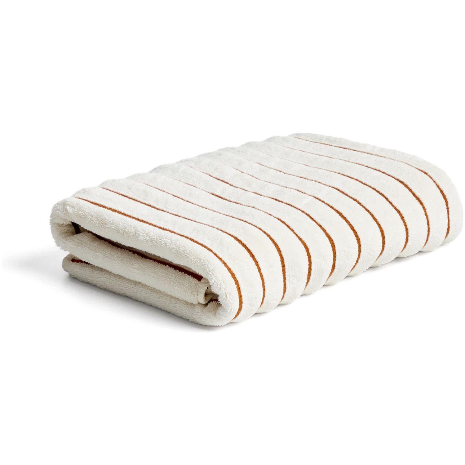 Handtuch Dorane aus 100 % Baumwolle mit orangefarbenen Streifen 70 x 140 cm