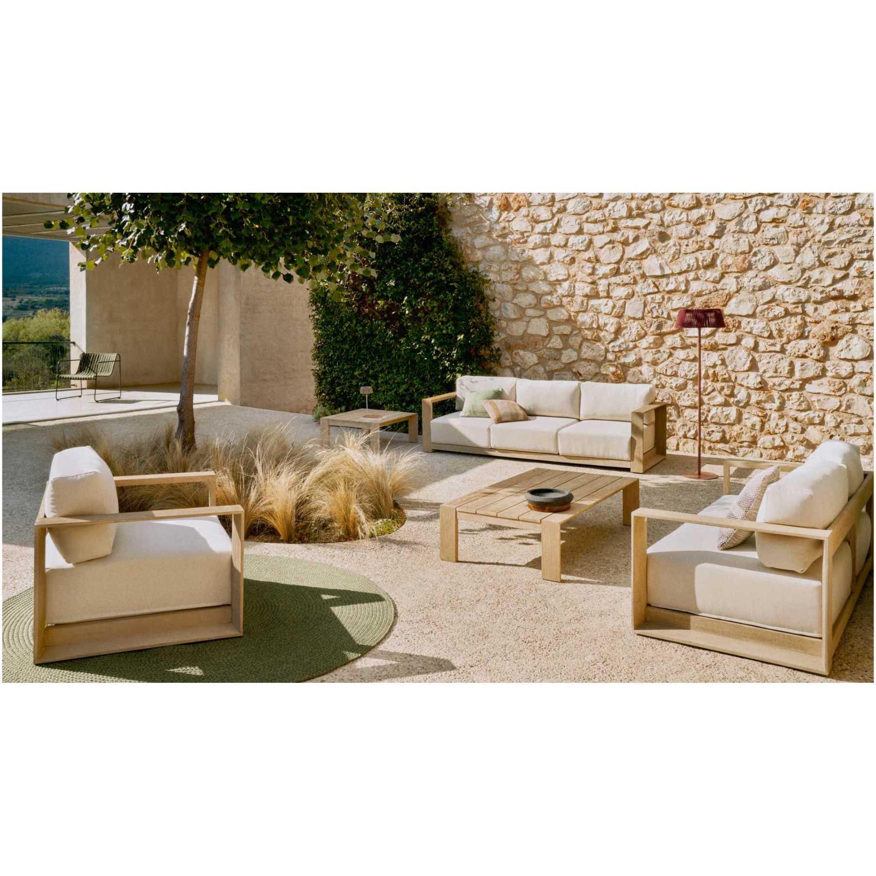 Gartenteppich rund Despas aus synthetischen Fasern grün 150x150