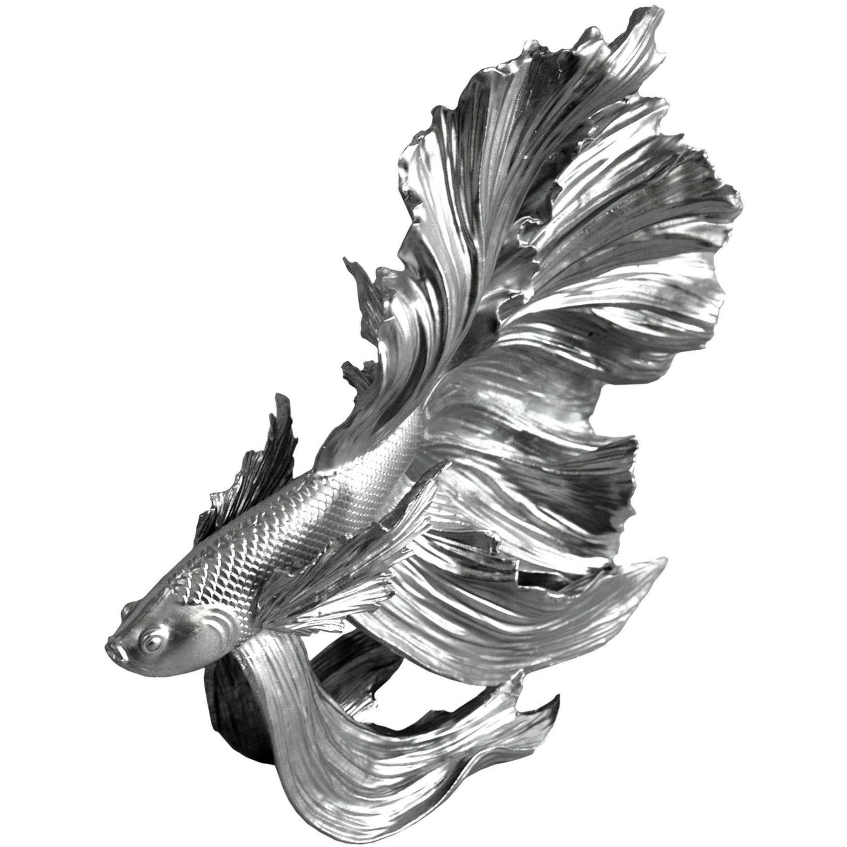 Deko Fisch Crowntail silber 32