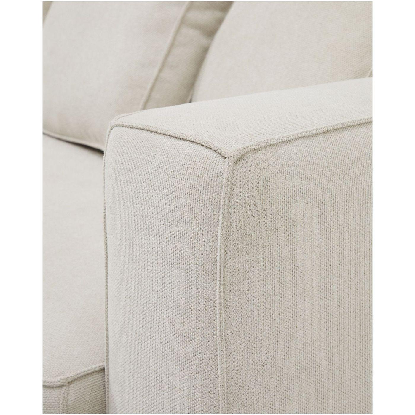 3-Sitzer Ecksofa Bettsofa Marela mit Chaiselongue links in beiger Chenille 276 cm FSC Mix Credit