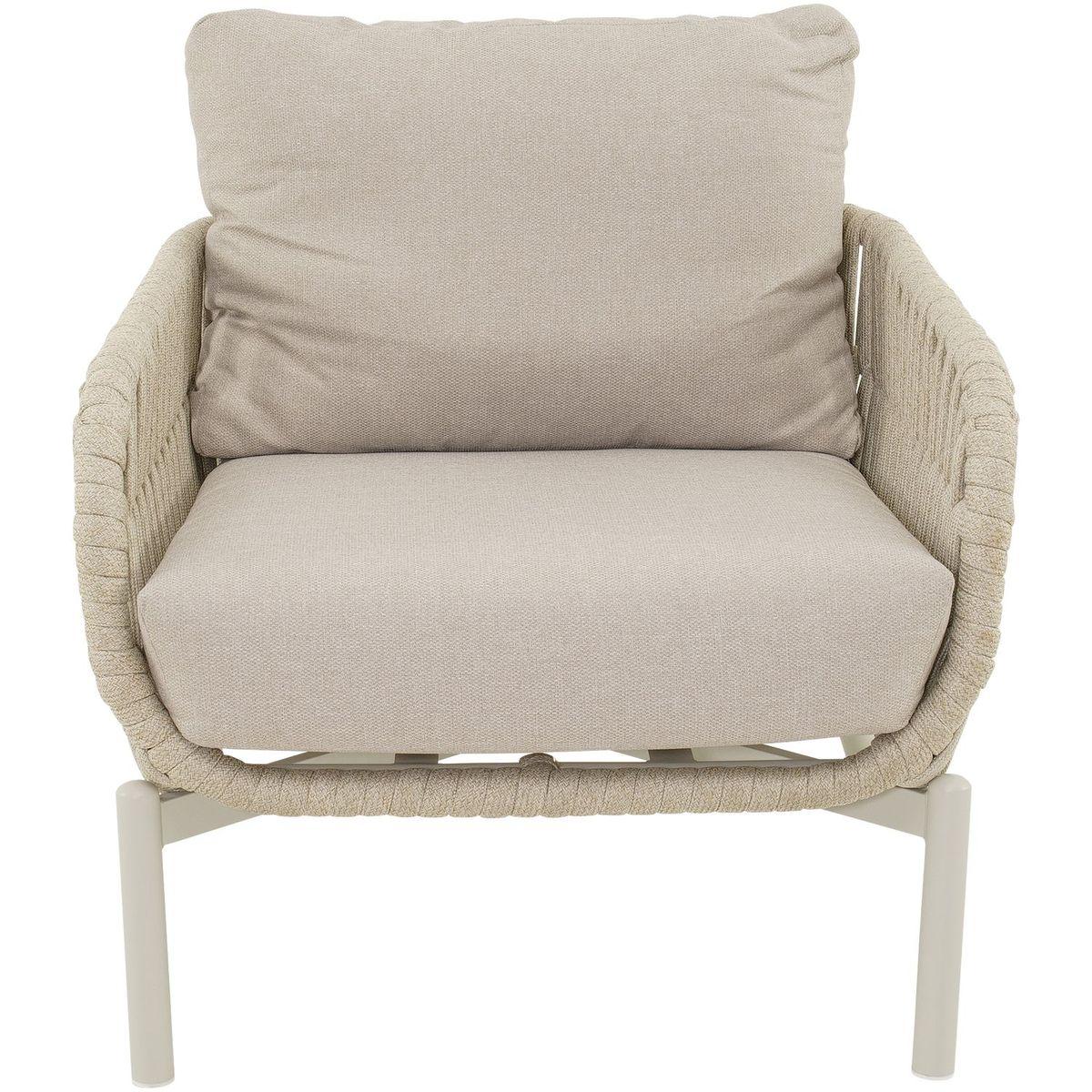 Garten Loungesessel Philip Aluminium Seil beige