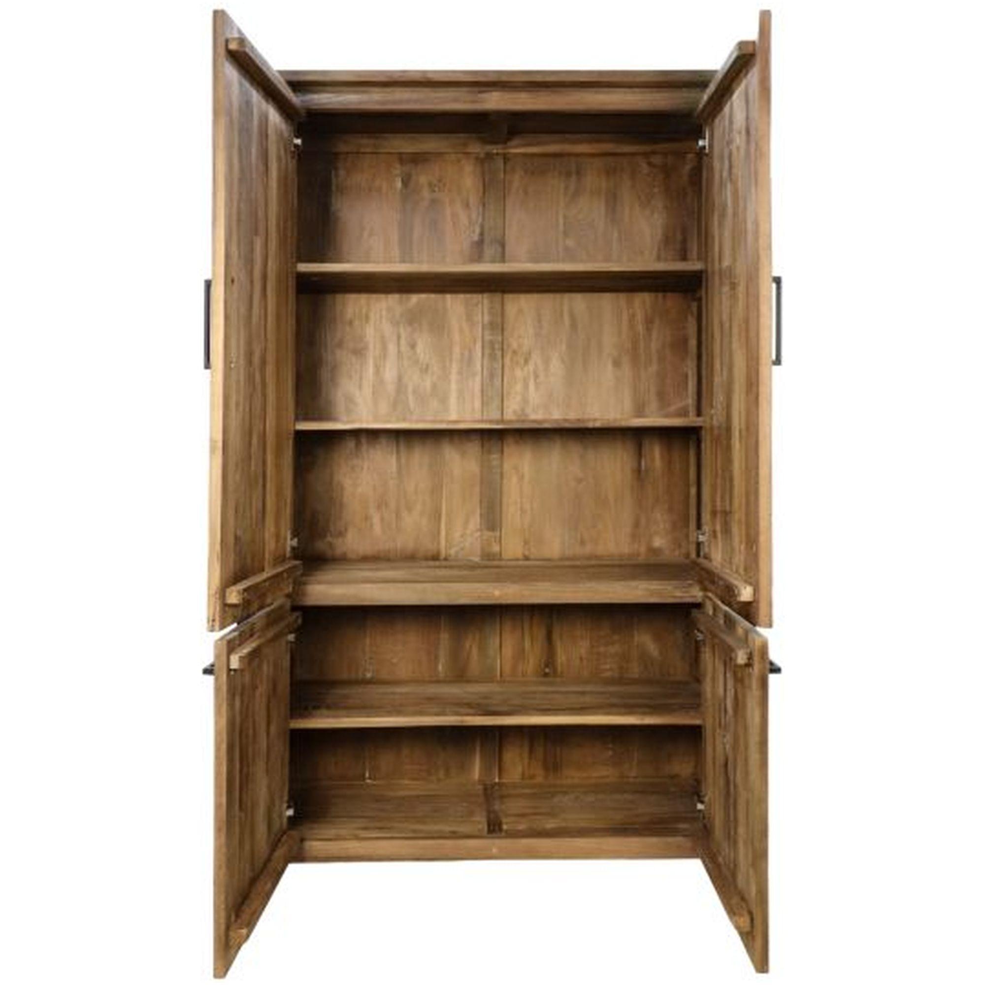 Massivholz Schrank recyceltes Teakholz rustikal Unika 120x190