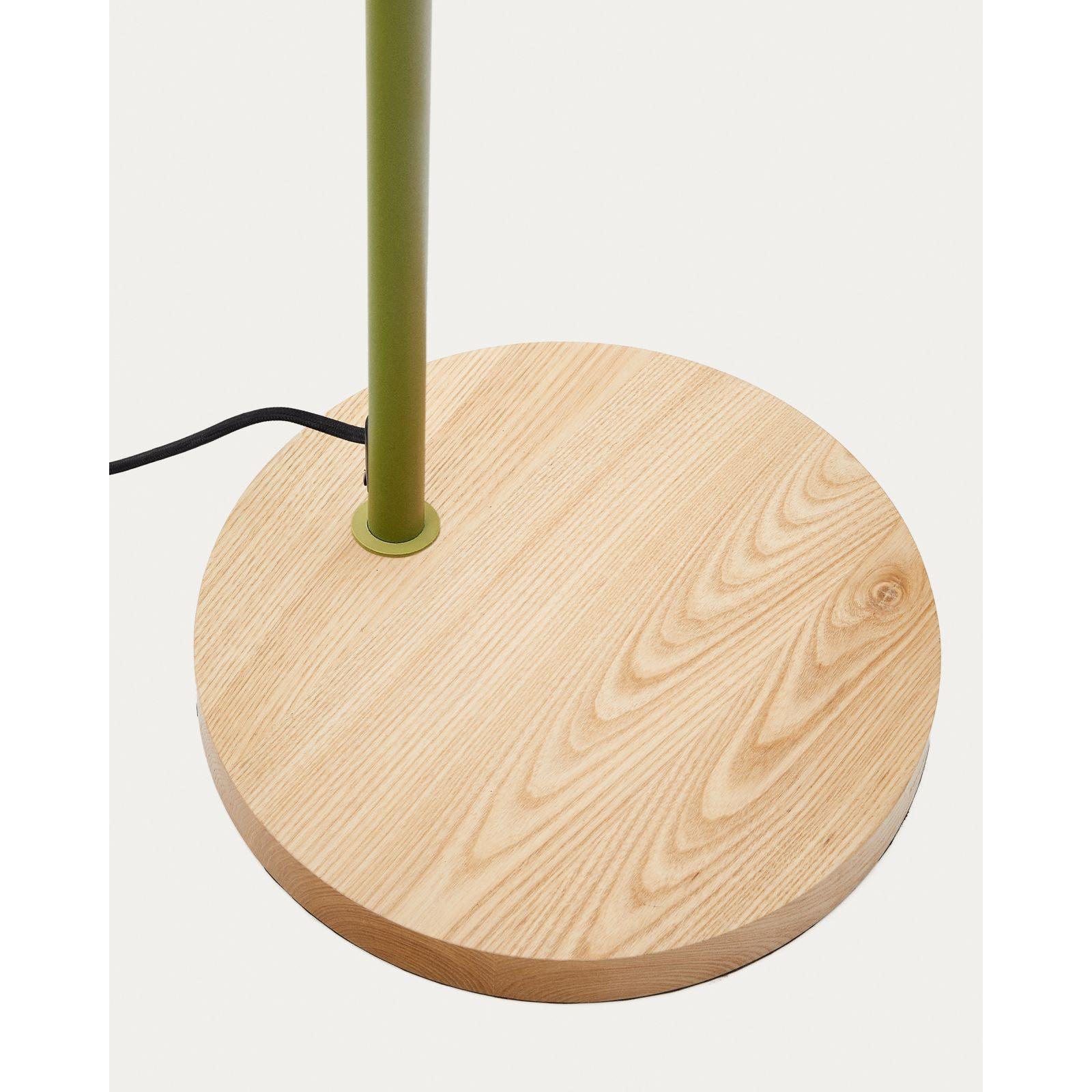 Catlar Stehlampe aus Eschenholz und Metall mit grünem Lackfinish