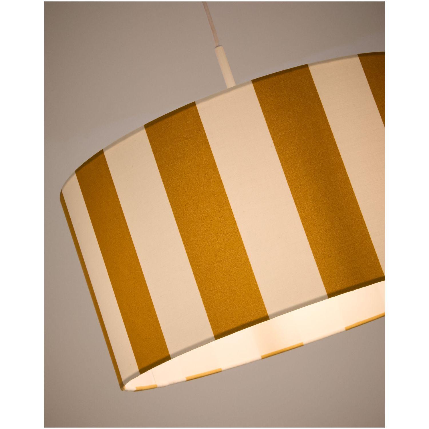 Lampenschirm Ciral mit gelben und weissen Streifen 40x40