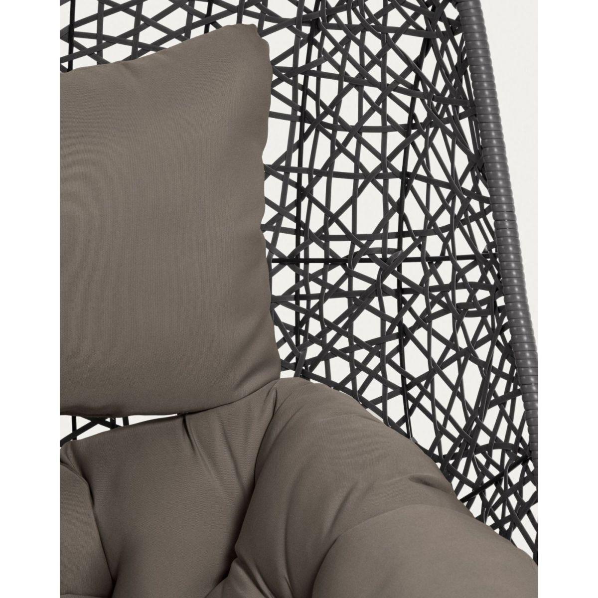 Garten Hängesessel Florence Poly Rattan dunkelgrau Fuss hellgrau