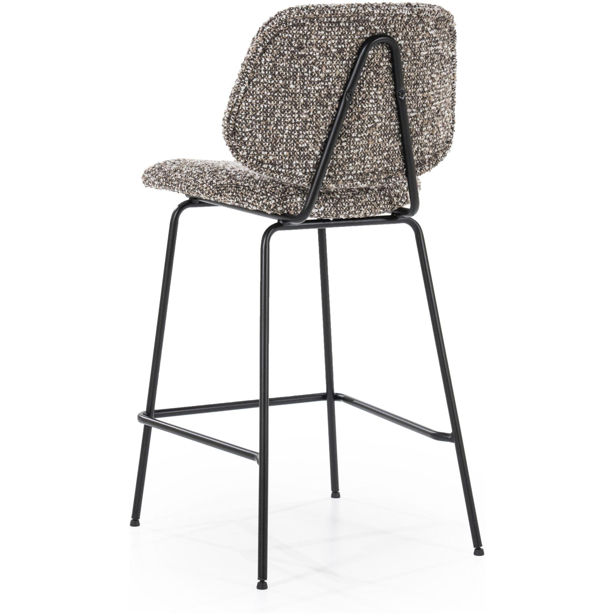 Barhocker Bella Bouclé Stoff taupe Sitzhöhe 66