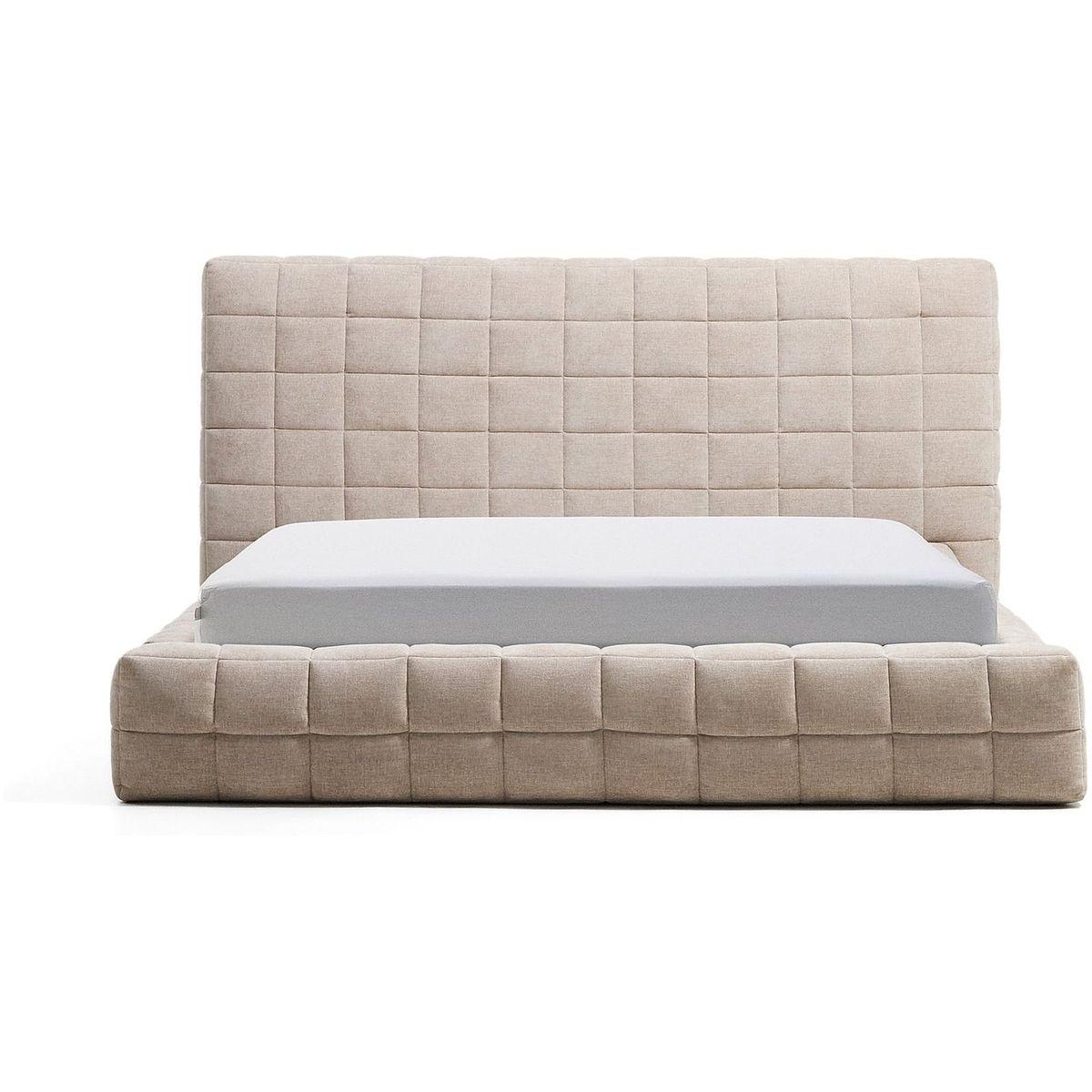 Abziehbares Polsterbett Luiana aus beigefarbener Chenille Stoff - Grösse: 160x200