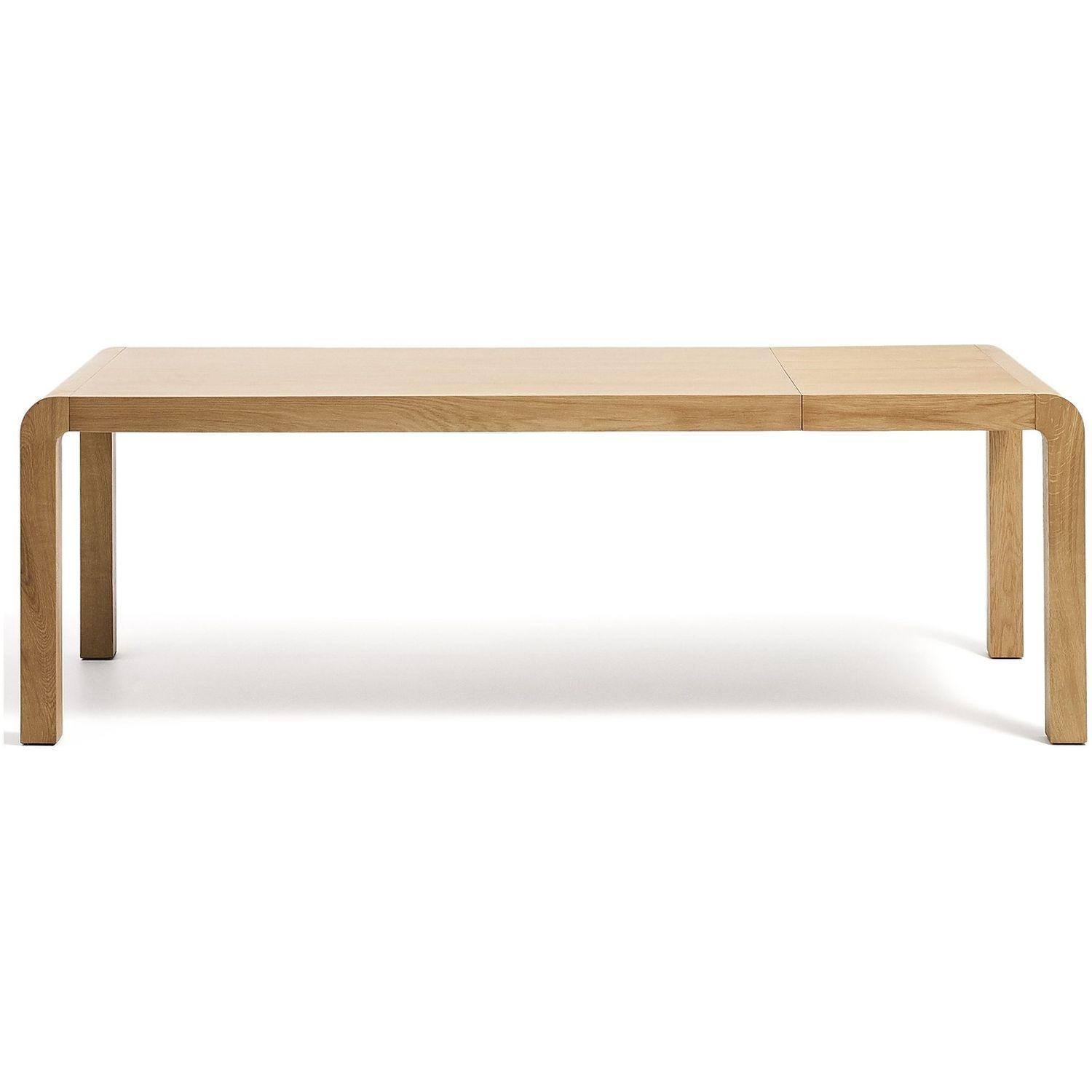 Esstisch Ausziehtisch Erisia aus massivem Eichenholz mit Naturton-Finish FSC 100% - Auswahl: 180-230x90