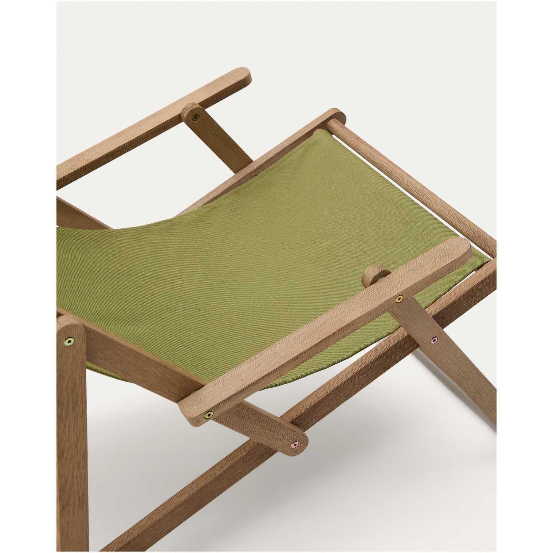 Klappbarer Outdoor-Liegestuhl Vilara in Grün aus massivem Akazienholz FSC 100%