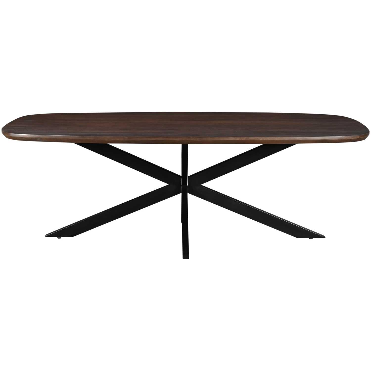 Esstisch abgerundet Lasse Spider Mangoholz rustikal braun - Grösse: 230x105