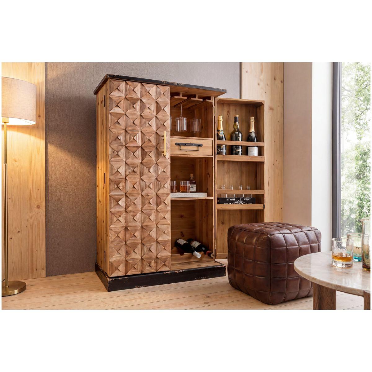 Barschrank Bologna Kiefernholz natur 79x123