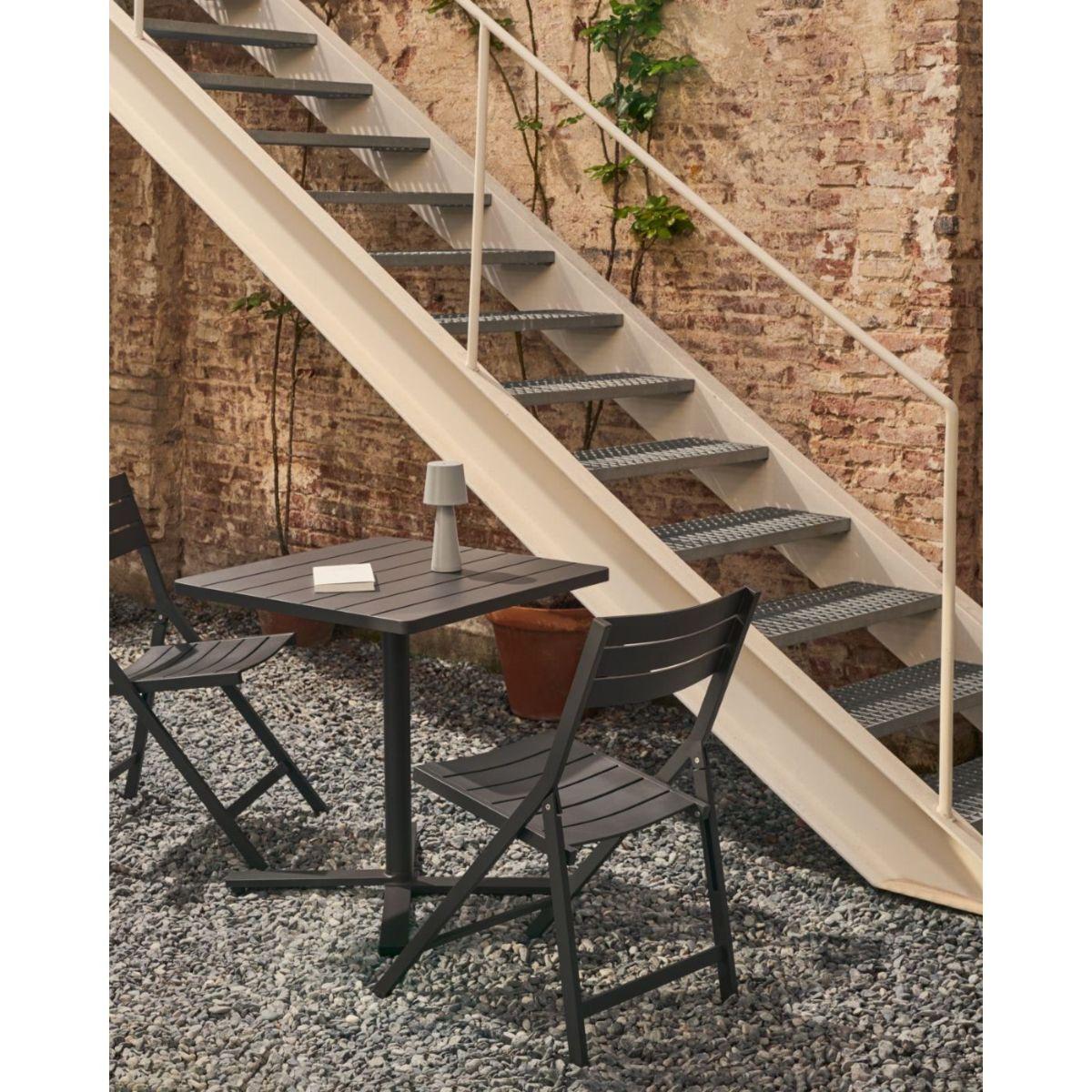Garten Klapptisch quadratisch Torreta II Aluminium dunkelgrau 70x70