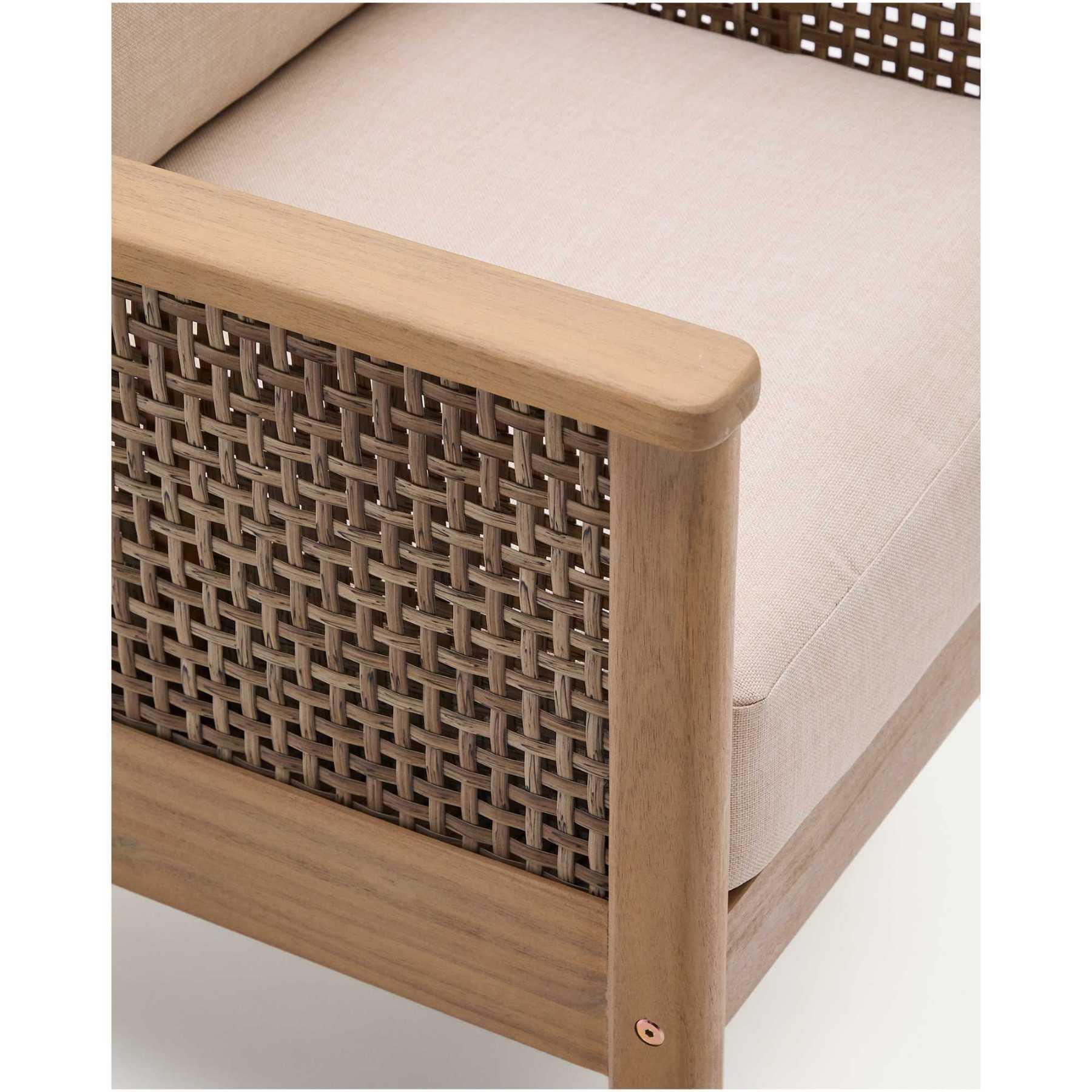 Garten Sitzgruppe Set Alabe Akazienholz 100% FSC Rattan (4-teilig)
