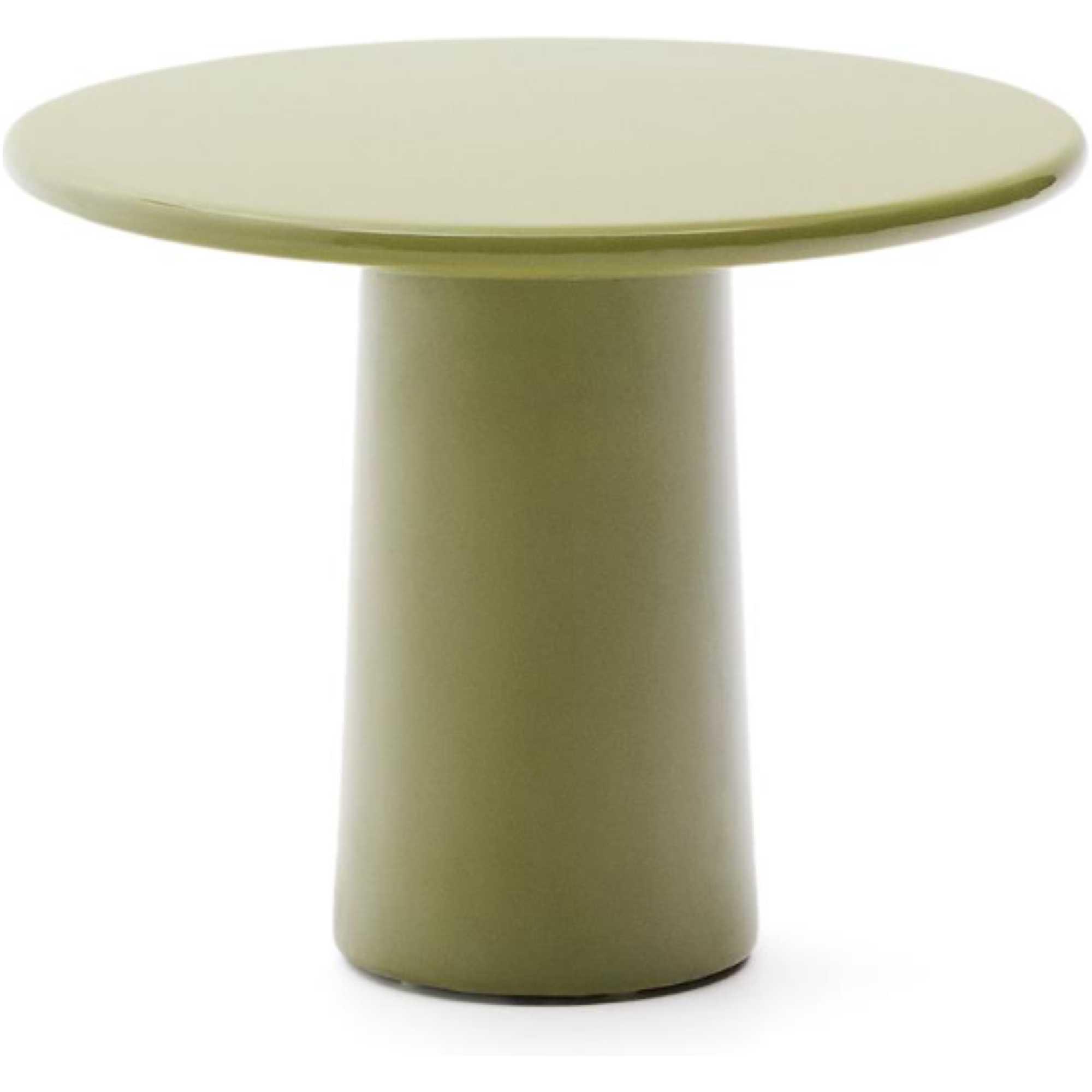 Couchtisch Albanella aus Zement mit glänzend grünem Finish 65x65