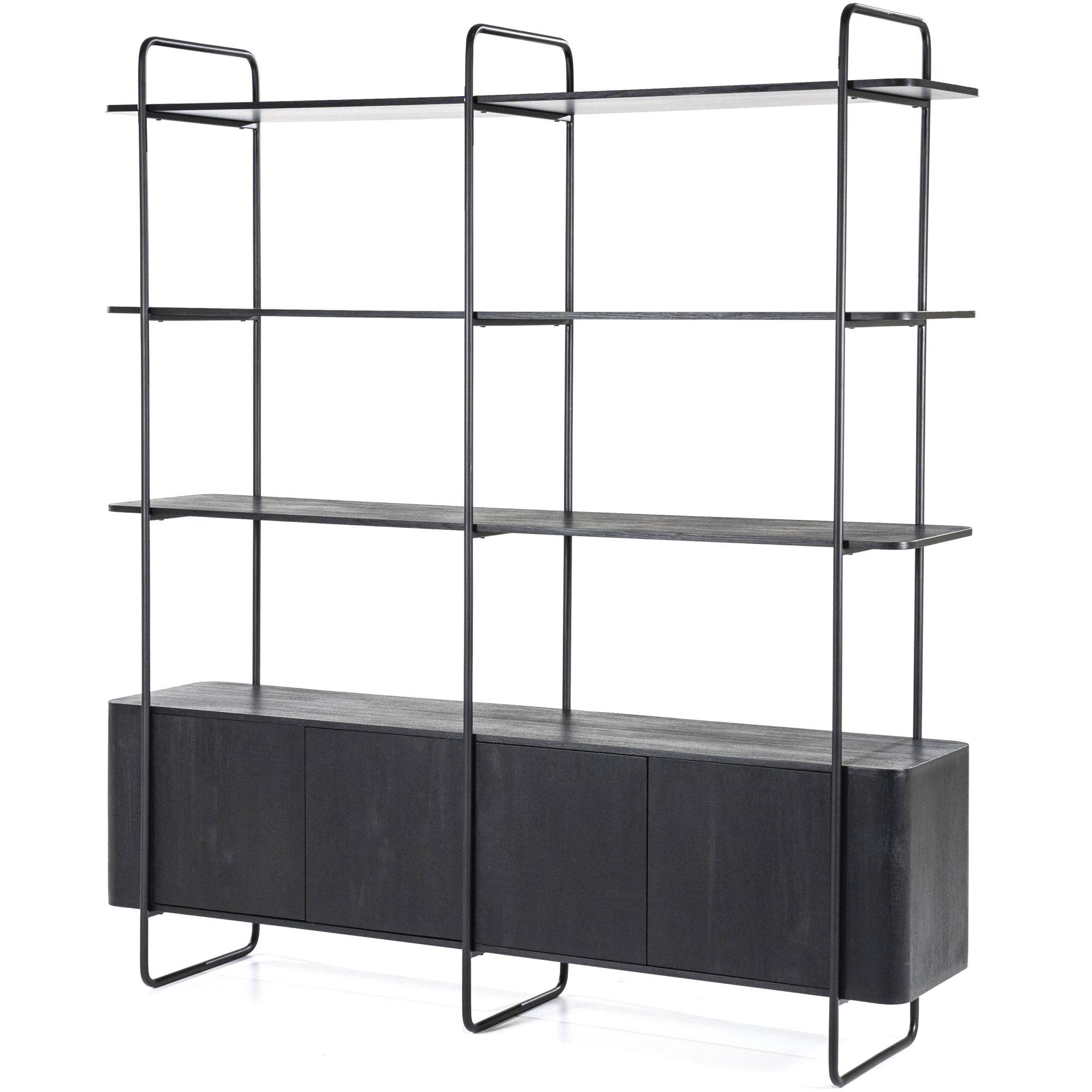 Bücherregal Charles Mangoholz schwarz 190x210