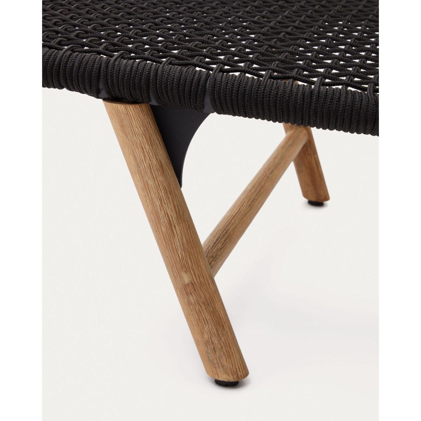 Sonnenliege Dandara Seil schwarz massives Akazienholz 100% FSC