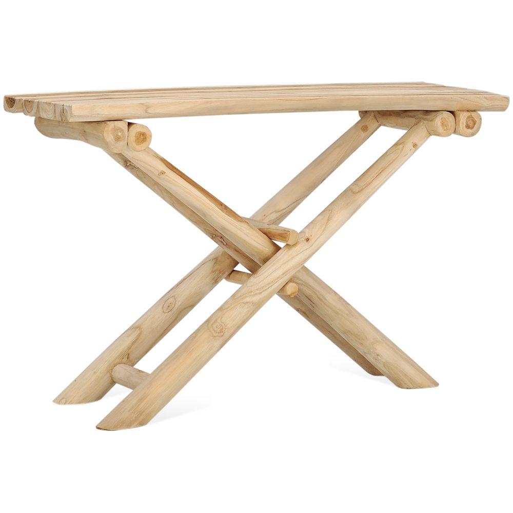 Garten Konsole Massivholz Teak natur Woody Baumstamm 120