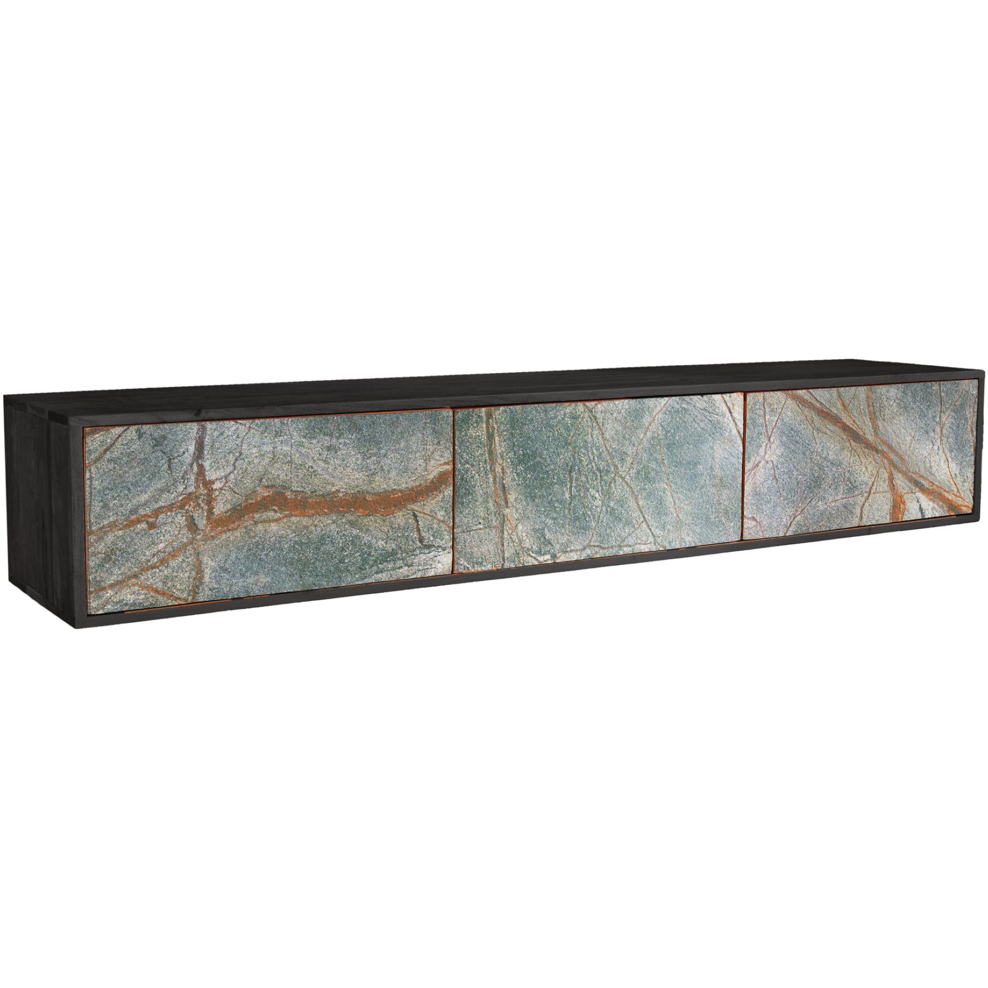 TV Möbel Wandboard Stone Natursteinfurnier Akazienholz 160