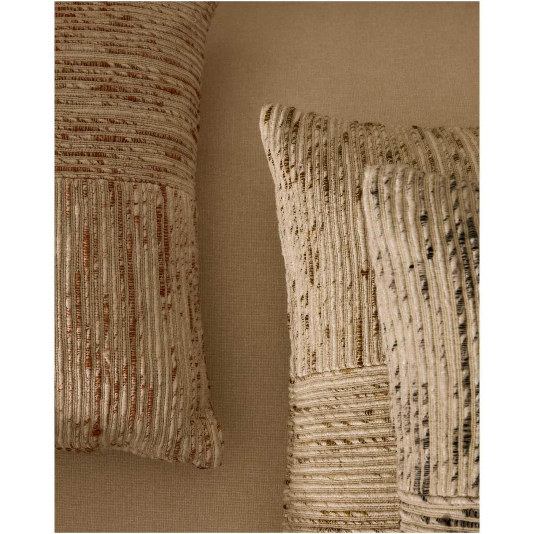 Kissenbezug Anuba aus beige-grün kariertem Jacquard, 45 x 45 cm