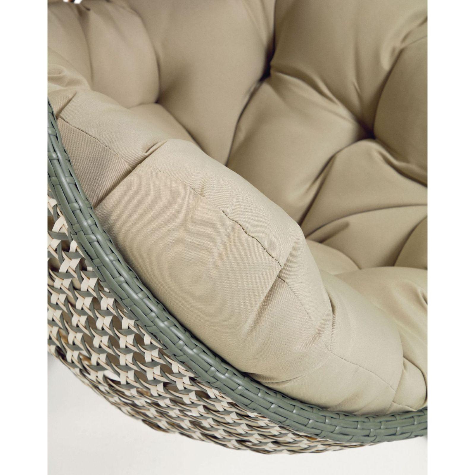 Garten Hängesessel Ciara Poly Rattan mehrfarbig Fuss dunkelgrau