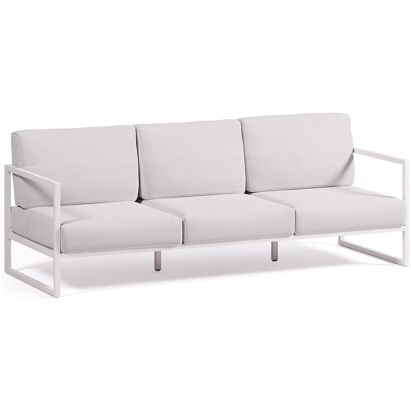 Comova 3-Sitzer-Sofa 100% weiss und Aluminium weiss 222 cm