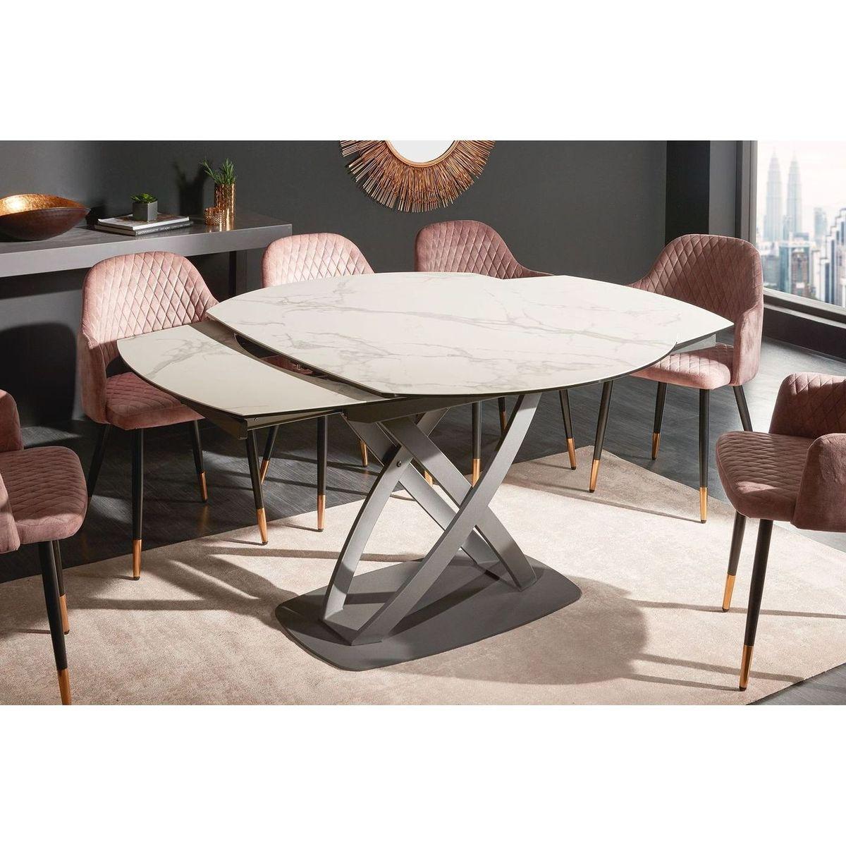 Ausziehtisch Conception 130-190x100 Keramik weiss Marmor-Optik