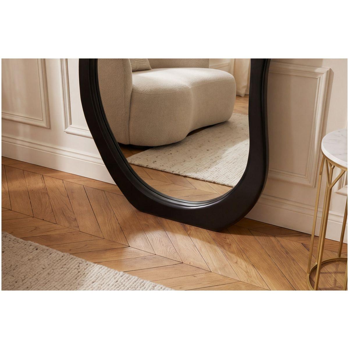 Standspiegel Wandspiegel organisch Organic Mangoholz schwarz 76x180