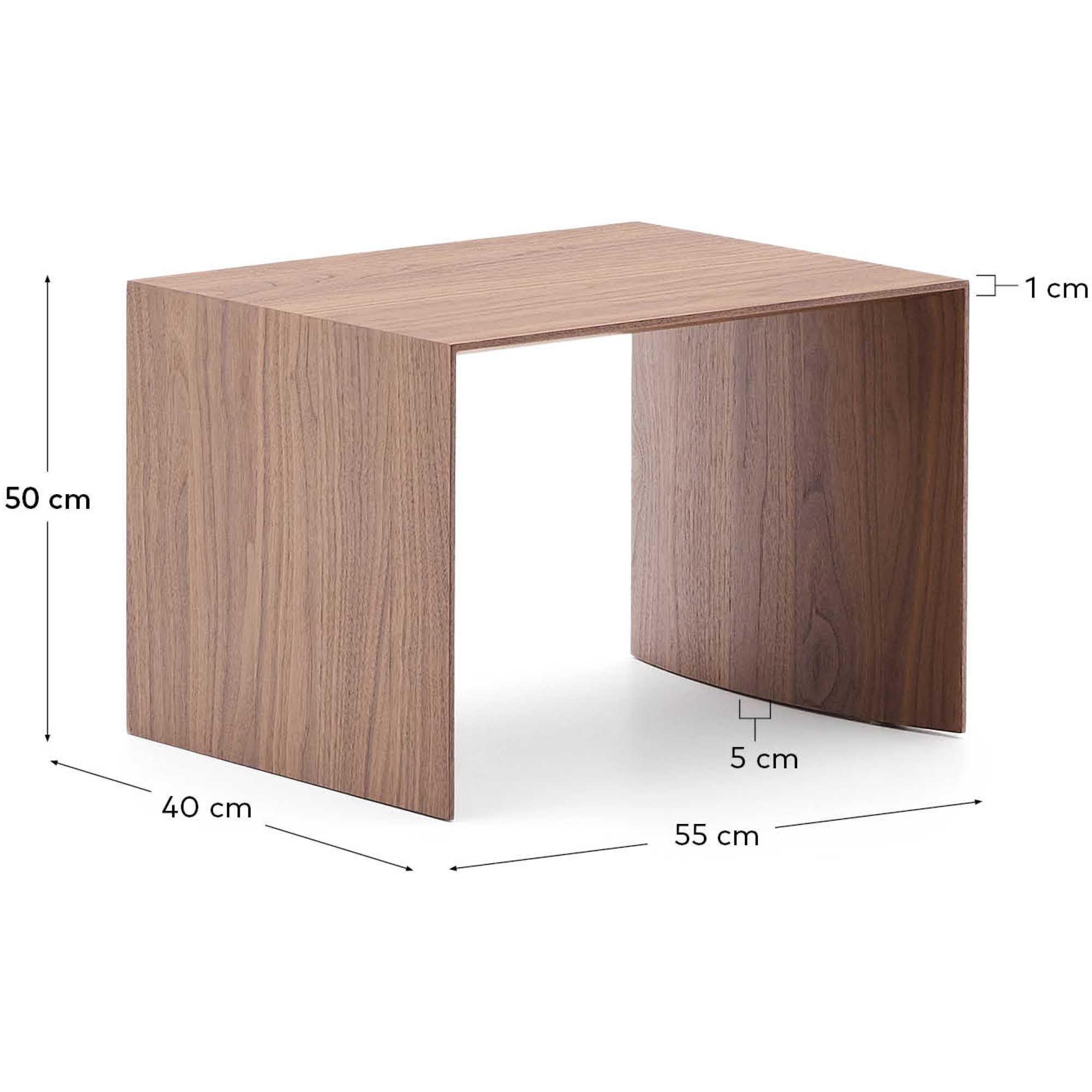Beistelltisch Litto Walnussholzfurnier 55x40