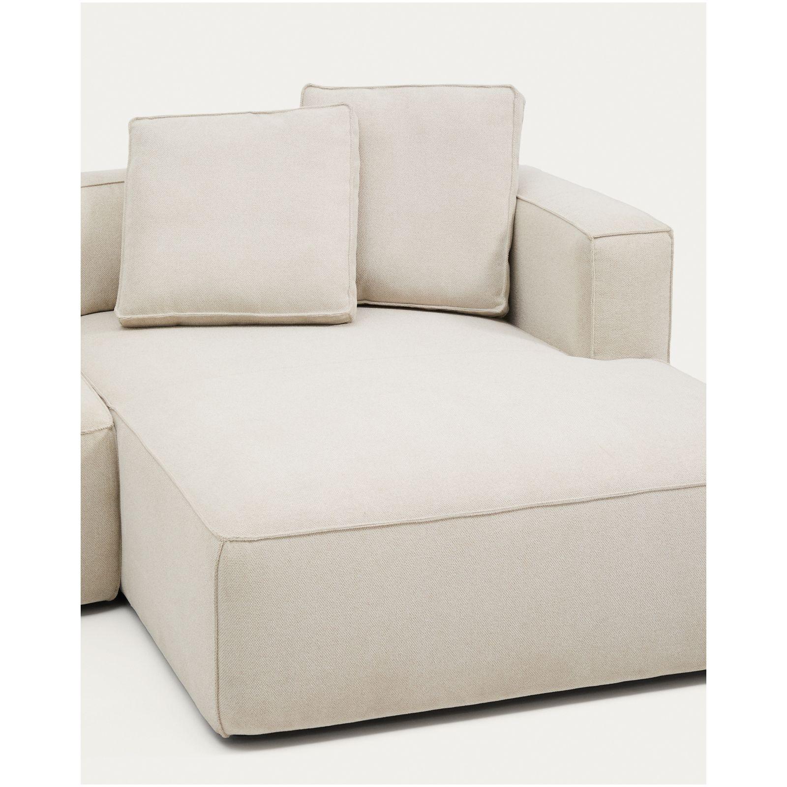 3-Sitzer Ecksofa Bettsofa Marela mit Chaiselongue rechts in beiger Chenille 276 cm FSC Mix Credit