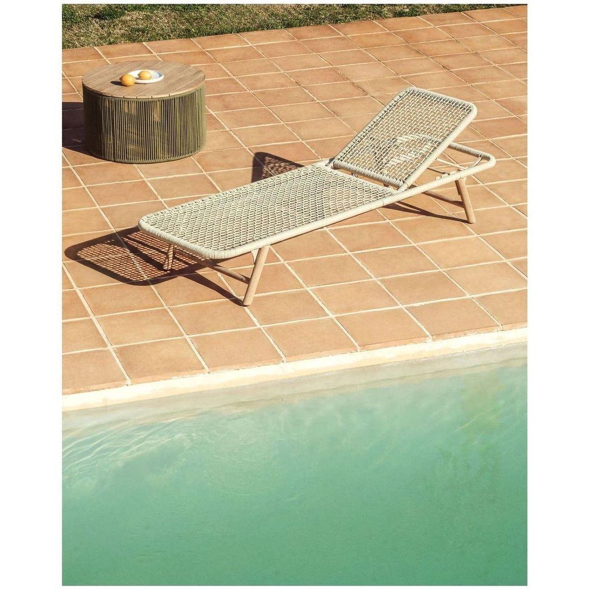 Sonnenliege Dandara Seil ecru massives Akazienholz 100% FSC