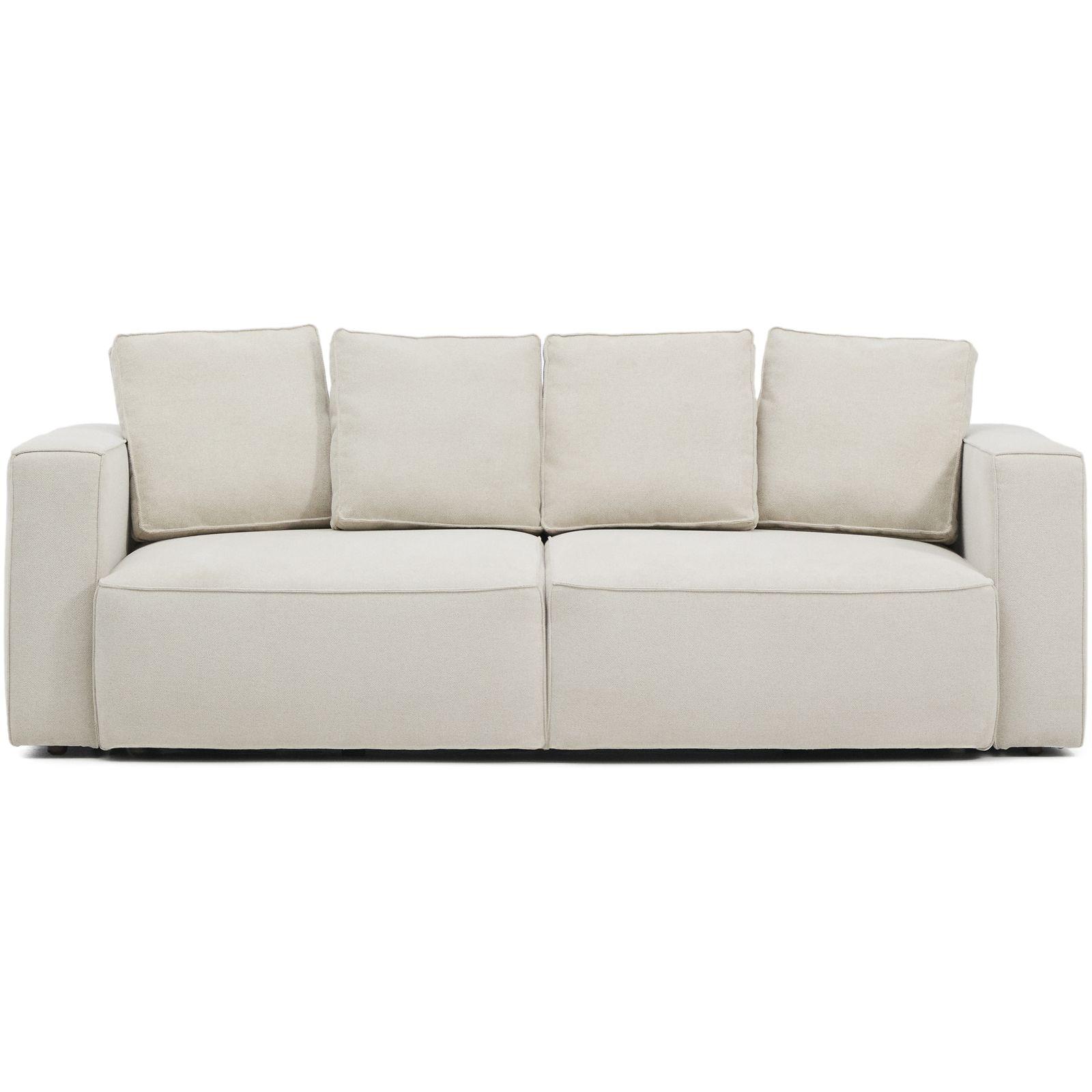 3-Sitzer Bettsofa Marela in beiger Chenille 236 cm FSC Mix Credit