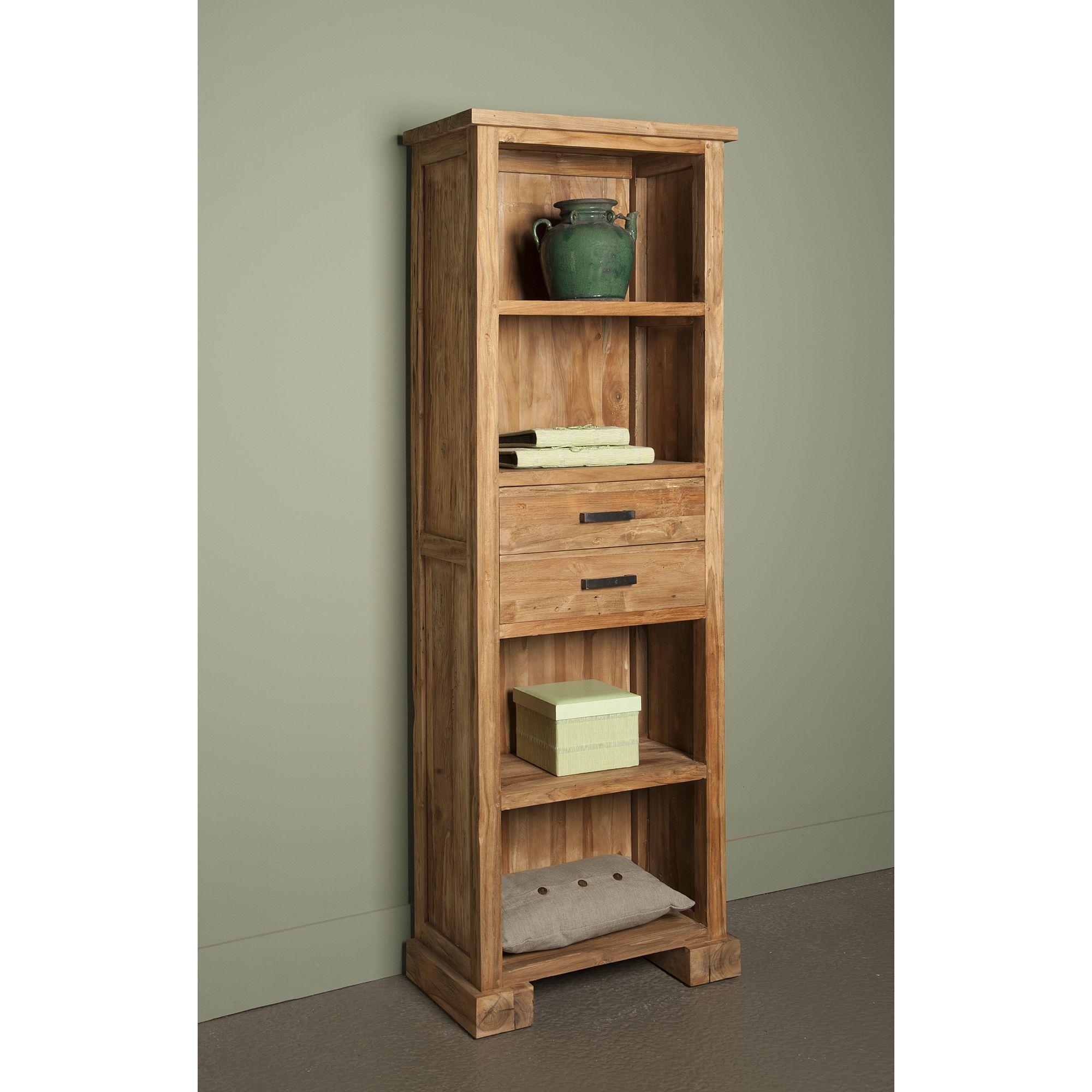 Bücherregal Francesco 65x190 recyceltes Teakholz