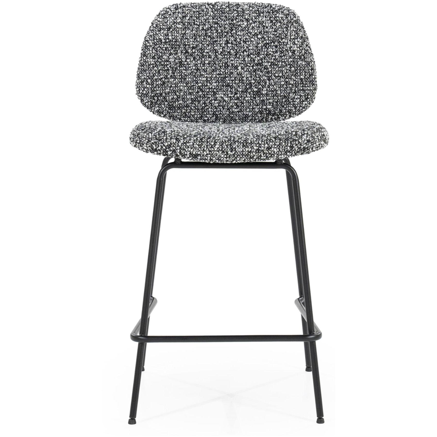Barhocker Bella Bouclé Stoff schwarz Sitzhöhe 66