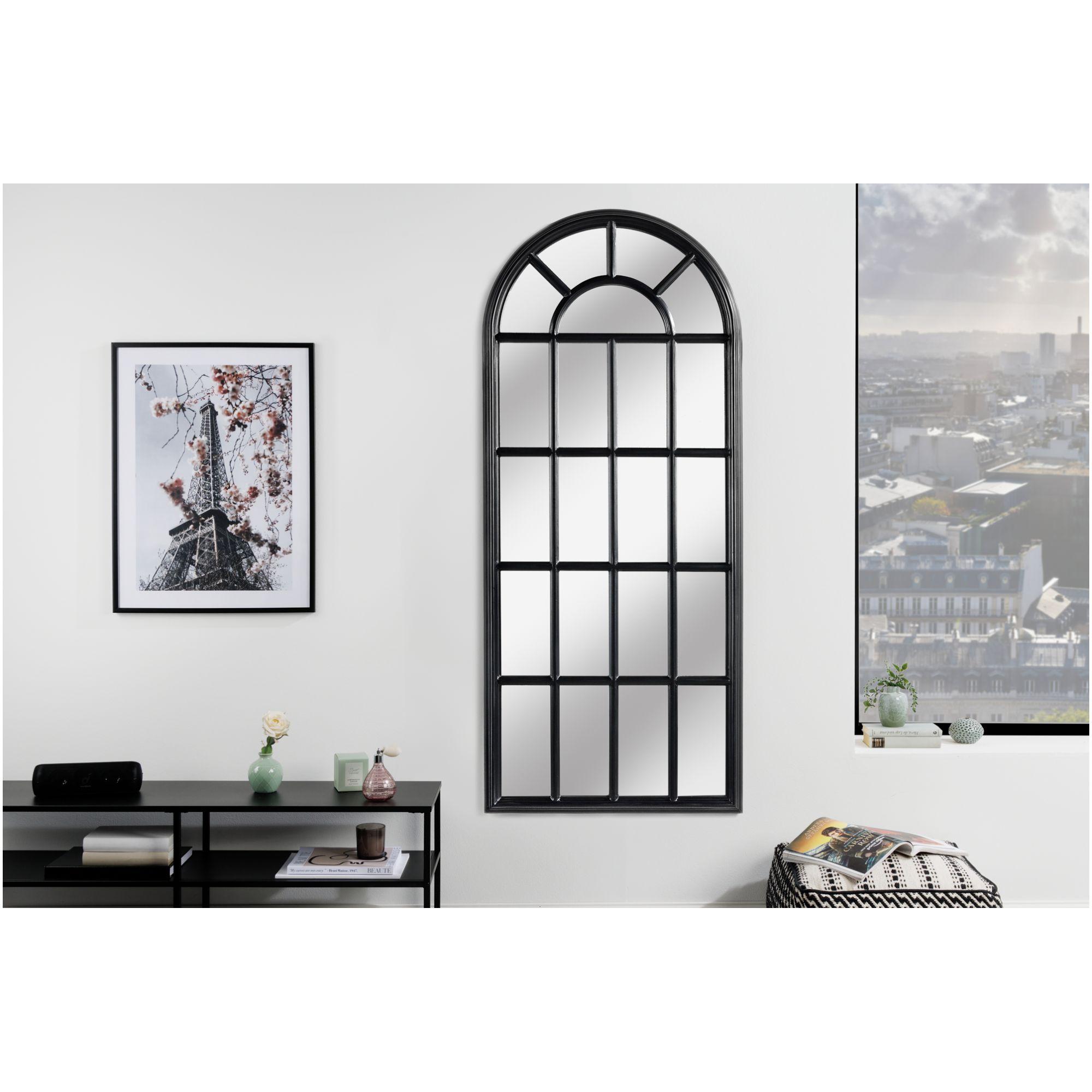 Wandspiegel Standspiegel Fenster Castle 140x60 schwarz