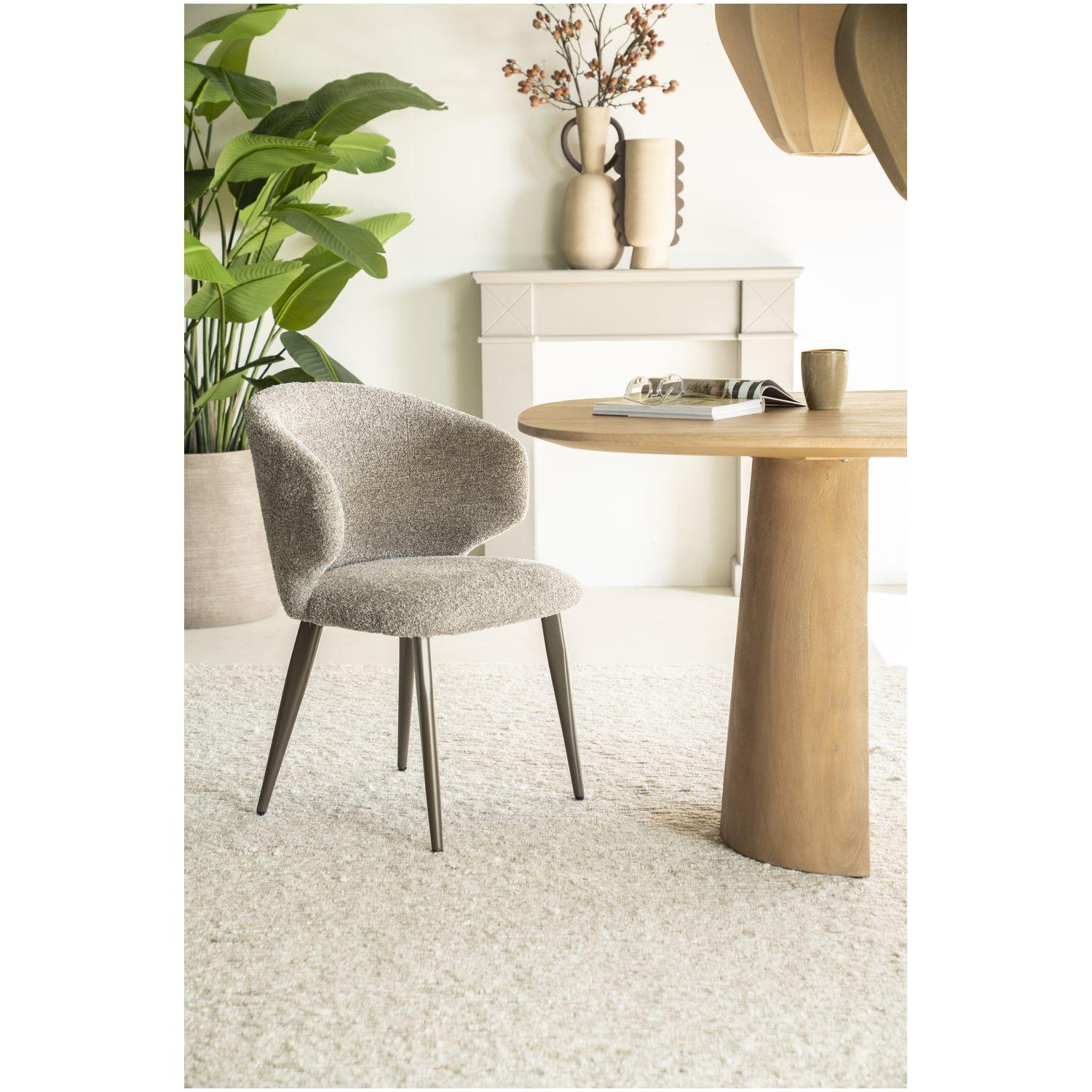 Armlehnstuhl Plaza Bouclé Stoff taupe