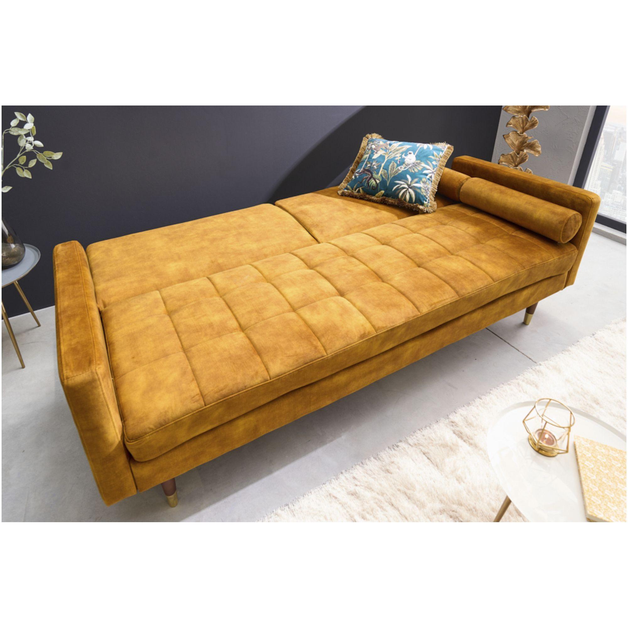 Bettsofa Cona Velours senfgelb 195