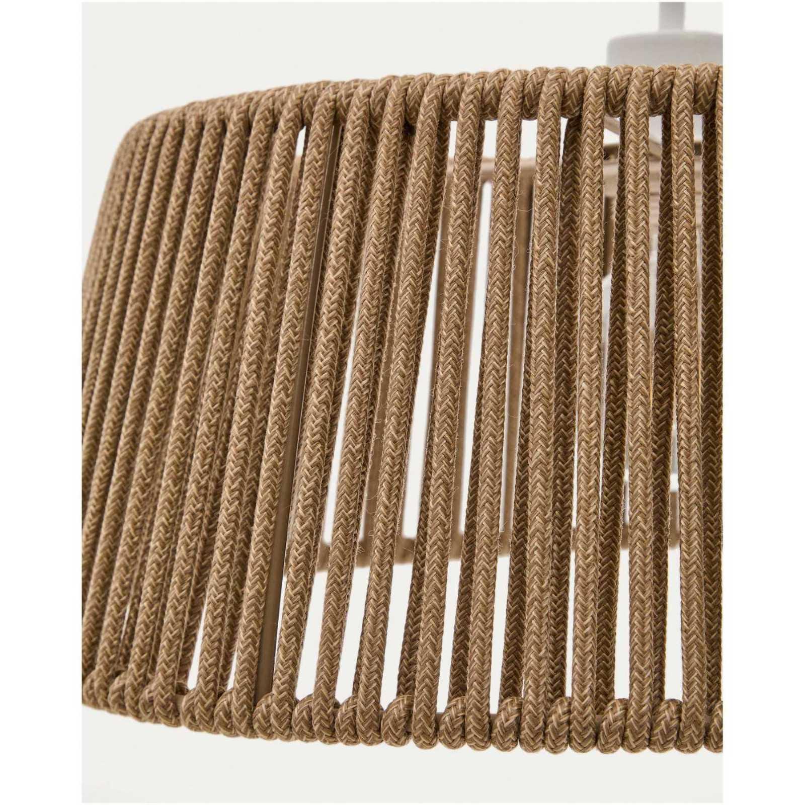 Lampenschirm für Deckenleuchte Aldet aus grauem Seil 46x46