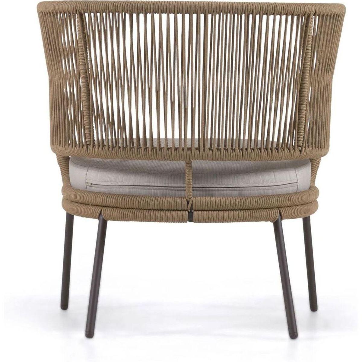 Gartensessel Aluminium Seil beige