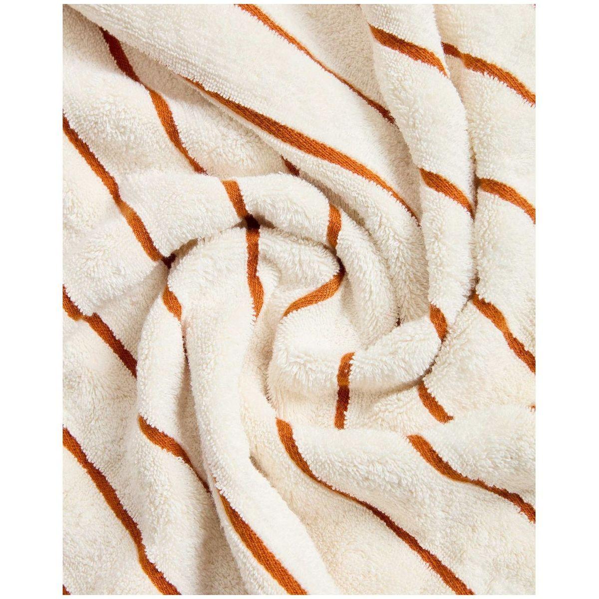 Handtuch Dorane aus 100 % Baumwolle mit orangefarbenen Streifen 50 x 90 cm