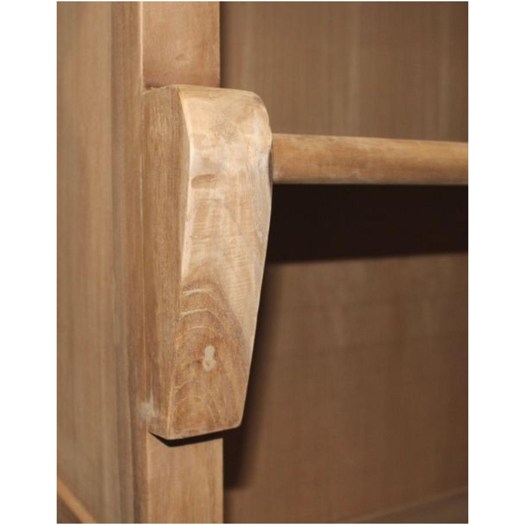 Bücherregal massives Teakholz natur mit Leiter 136x235