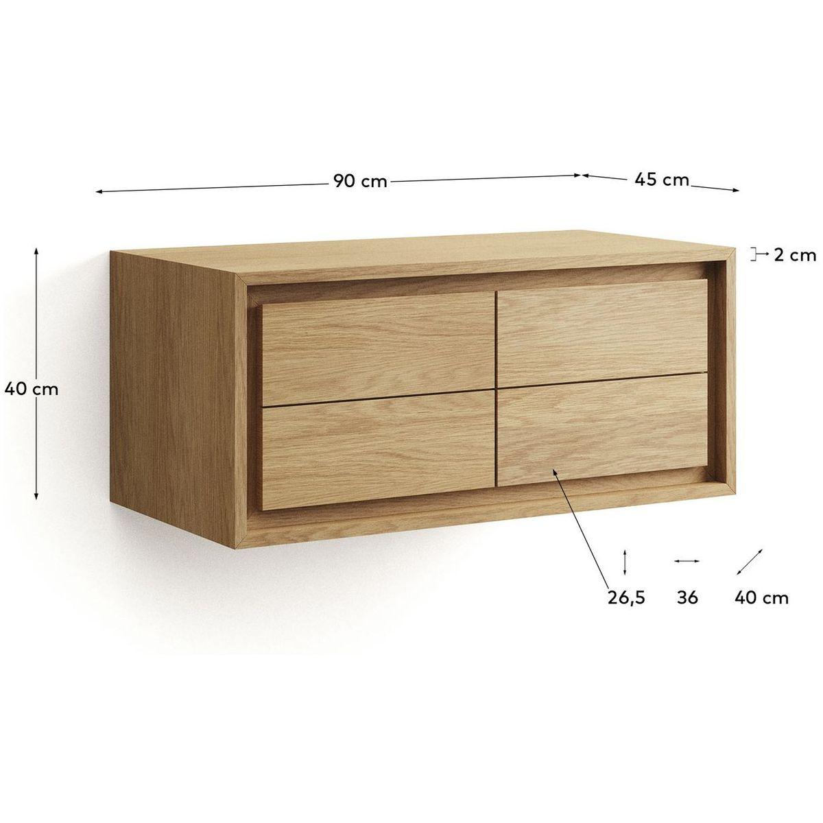 Badezimmermöbel Kenta aus massivem Teakholz mit Nussbaum Finish 60x45