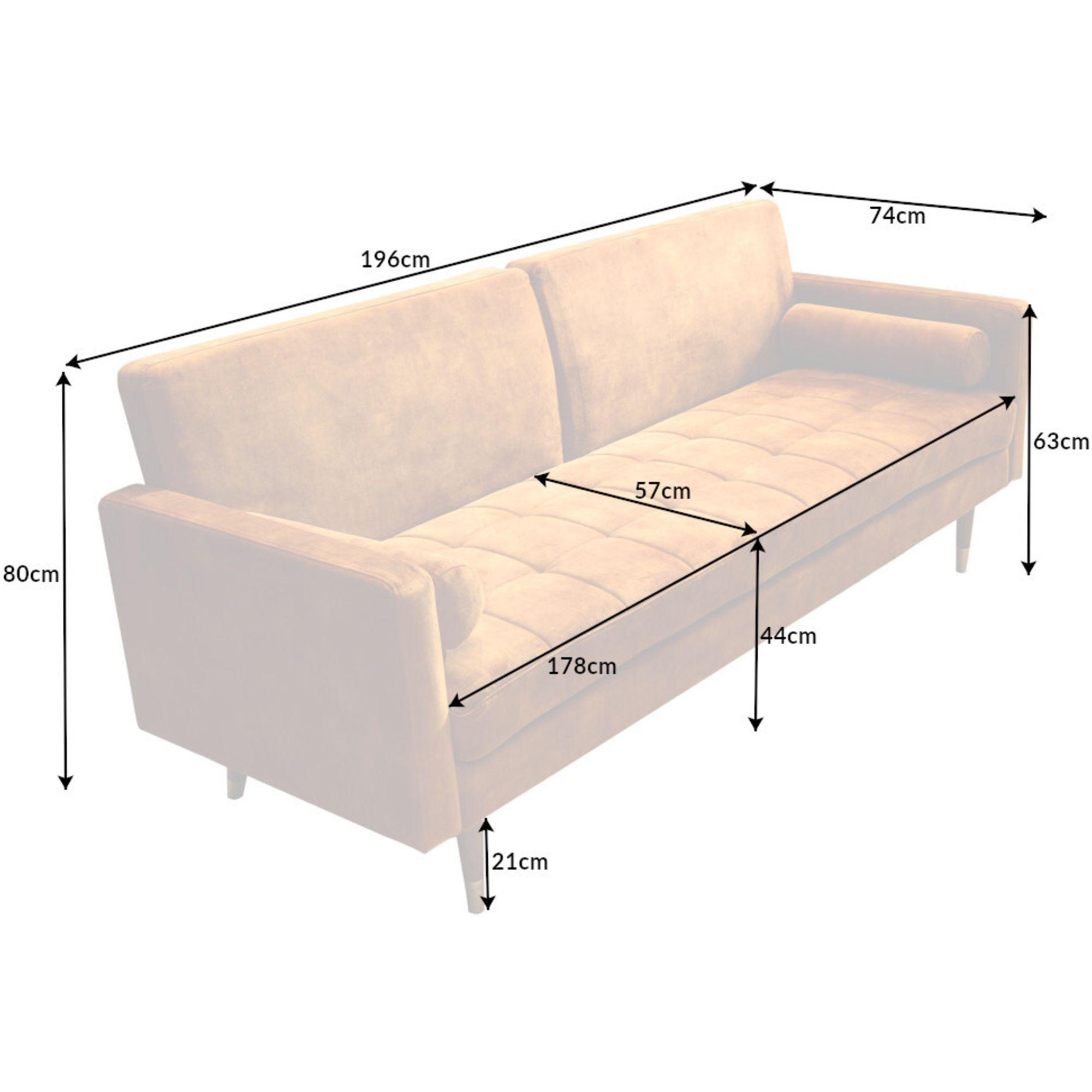 Bettsofa Cona Velours senfgelb 195